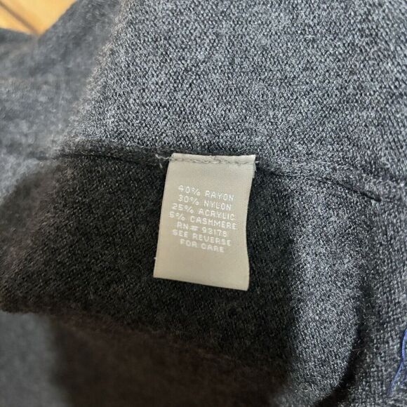 Joan Vass Cardigan Womens Small Gray Cashmere Blend Stretch Open Sweater - Picture 8 of 9